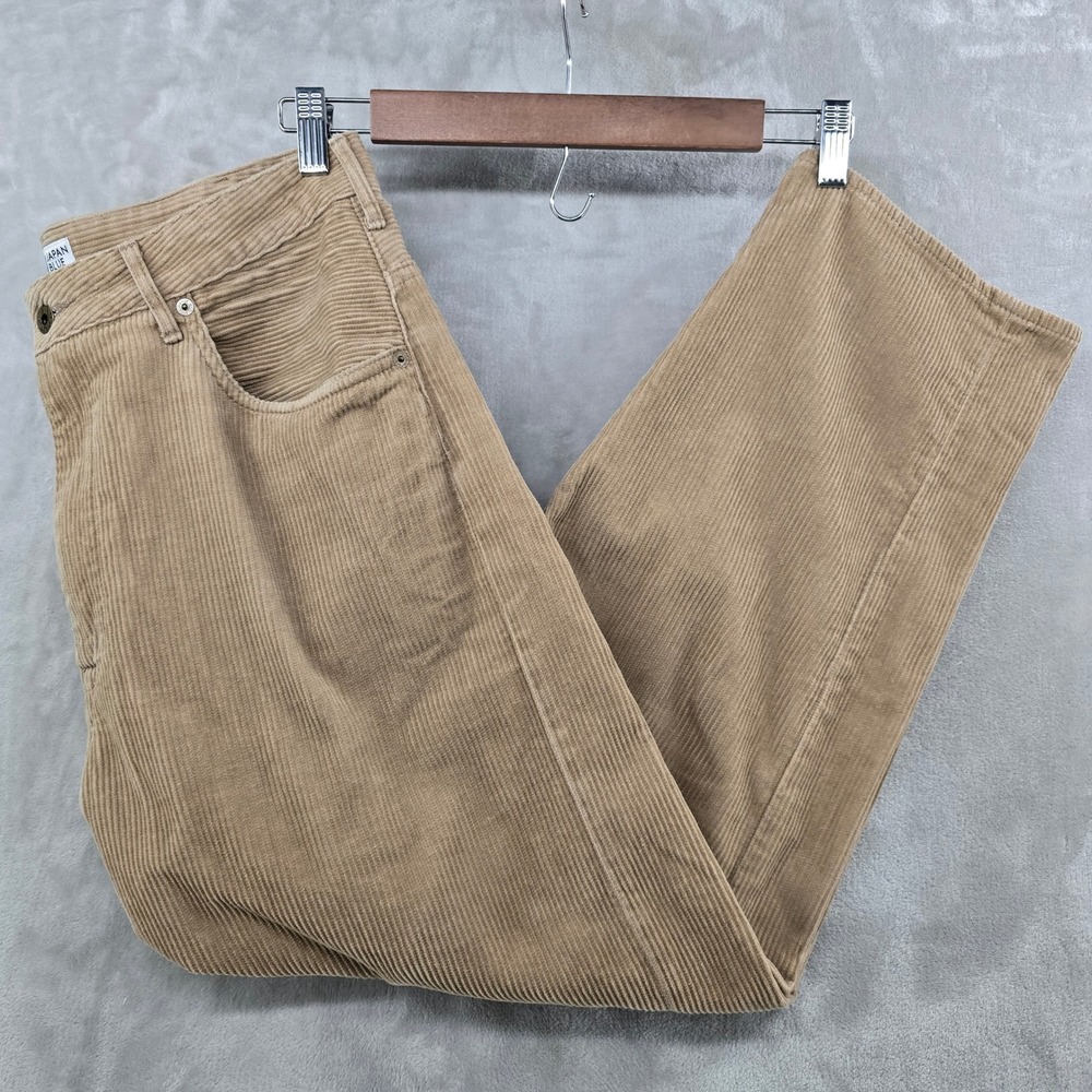 Japan Blue Jeans Corduroy Pants Mens 32 Medium Tan Wide Leg Relaxed